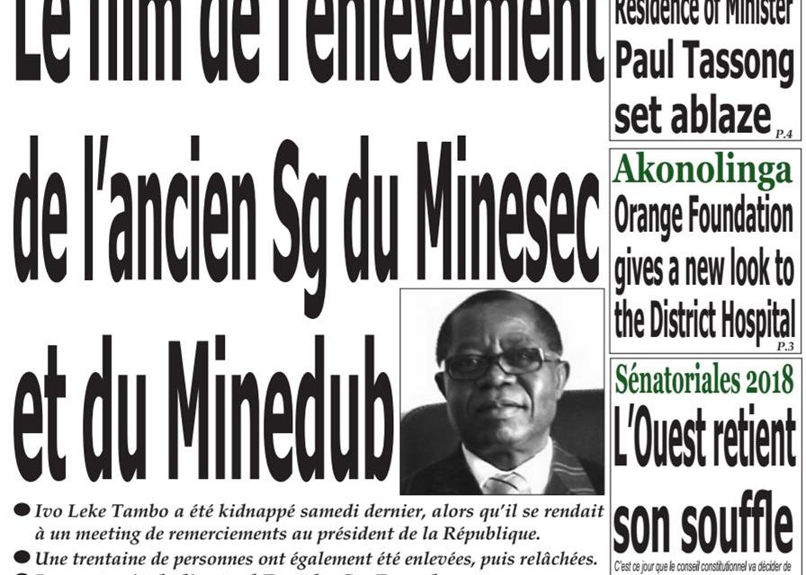 Cameroun: Journal Emergence parution du 19 Mars 2018