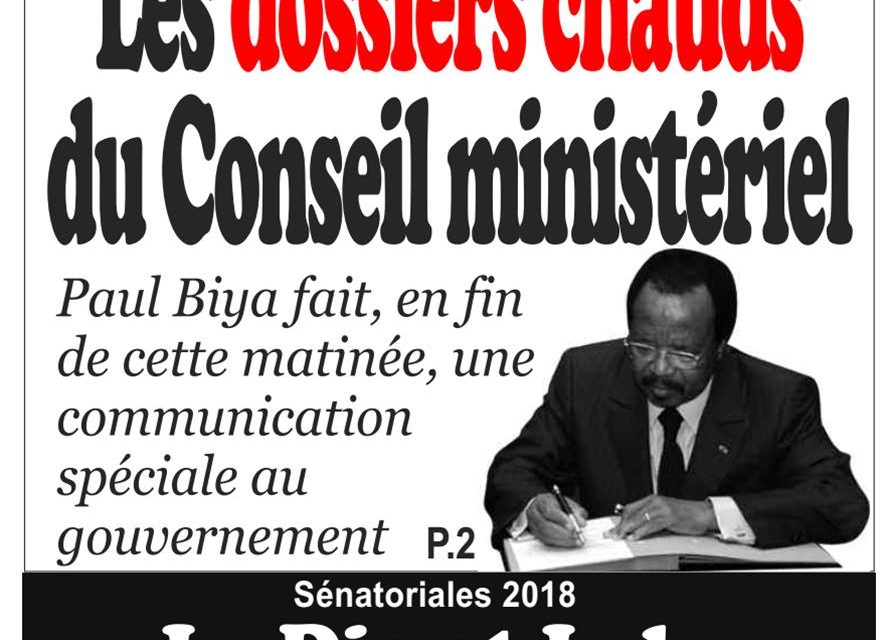 Cameroun: journal Infomatin parution du 15 mars 2018