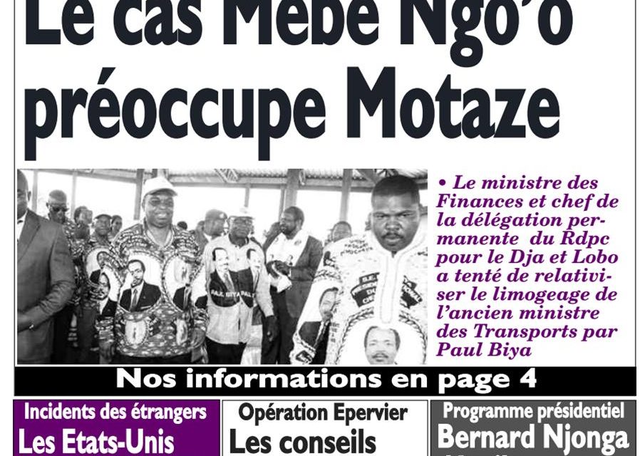 Cameroun: journal Le Messager parution du 15 mars 2018