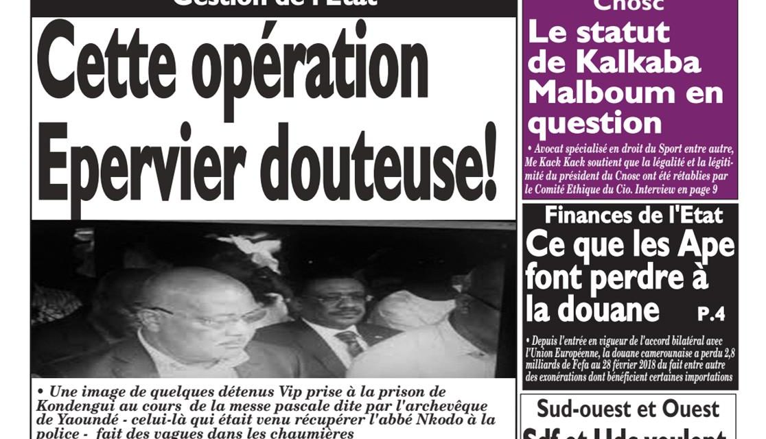 Cameroun : journal Le Messager, parution du 02 Avril 2018
