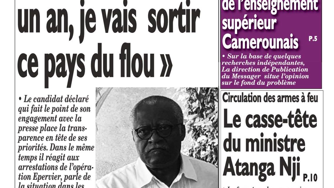 Cameroun : journal Le Messager, parution du 02 Avril 2018