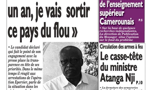 Cameroun : journal Le Messager, parution du 02 Avril 2018