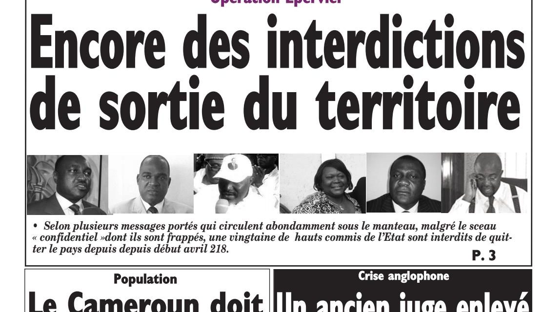 Cameroun : journal Le Messager, parution du 09 Mai 2018