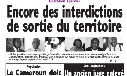 Cameroun : journal Le Messager, parution du 09 Mai 2018