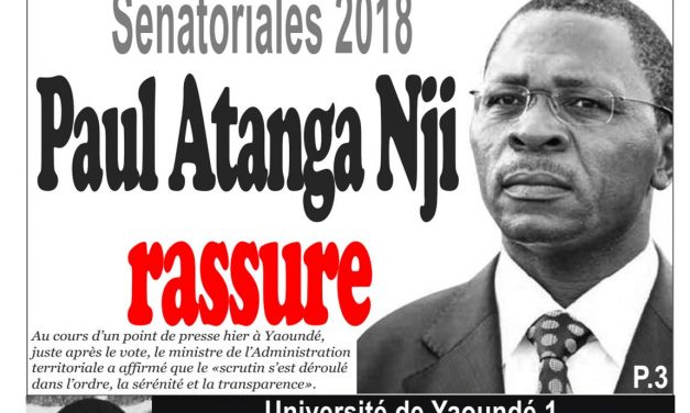 Cameroun : journal InfoMatin, parution du 26 Mars 2018