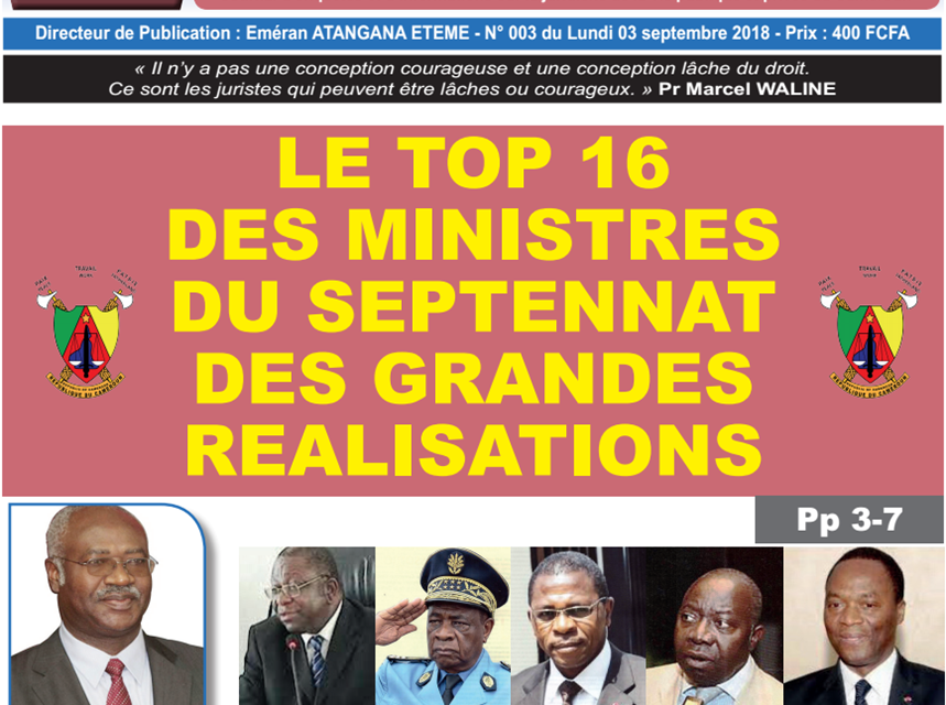 CAMEROUN: JOURNAL CAMERLEX PARUTION N° 003 DU LUNDI 03 SEPTEMBRE 2018