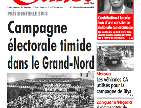 Cameroun : L’œil du Sahel parution 24 septembre 2018
