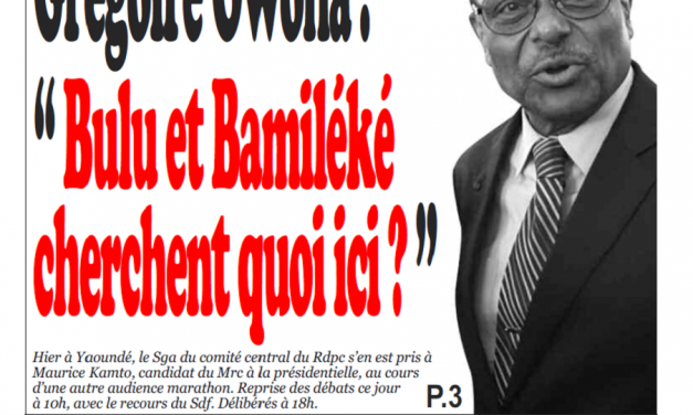 Cameroun : Journal Infomatin parution 18 octobre 2018
