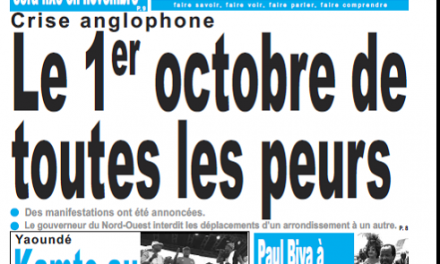 Cameroun : Journal le jour parution 1er octobre 2018