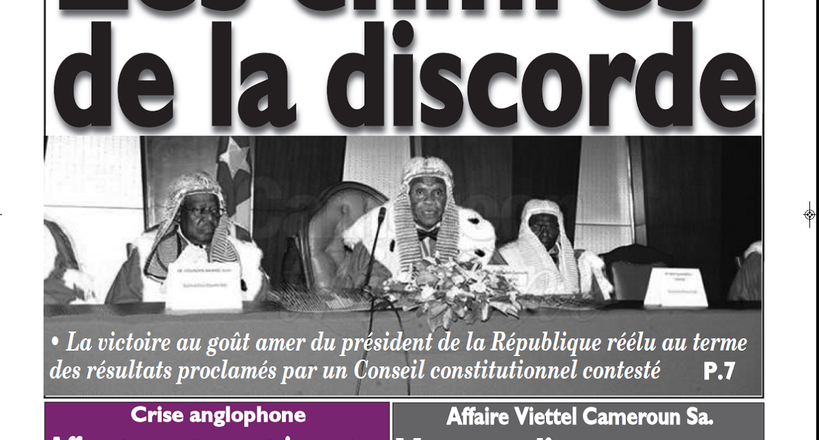 Cameroun : Journal le messager parution 24 octobre 2018