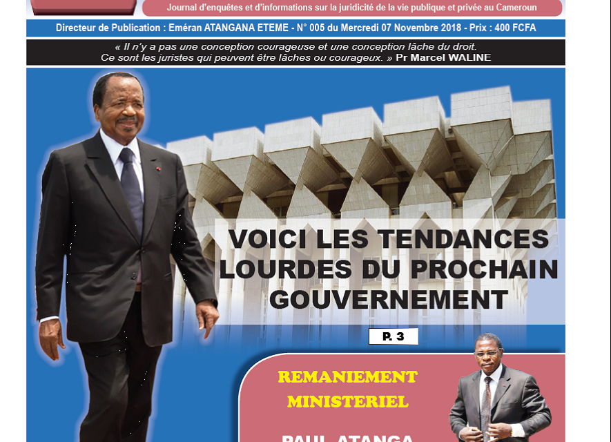 Cameroun : Journal CAMERLEX parution du mercredi 07 novembre 2018