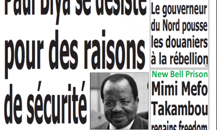 Cameroun : Journal Quotidien émergence parution 12 novembre 2018