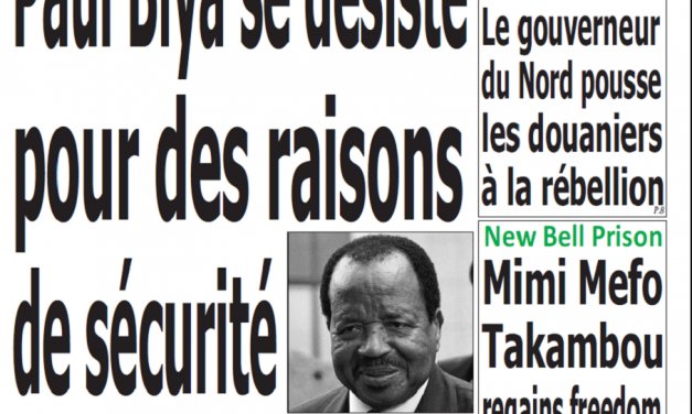 Cameroun : Journal Quotidien émergence parution 12 novembre 2018