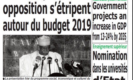 Cameroun : Journal Quotdien émergence parution 22 novembre 2018