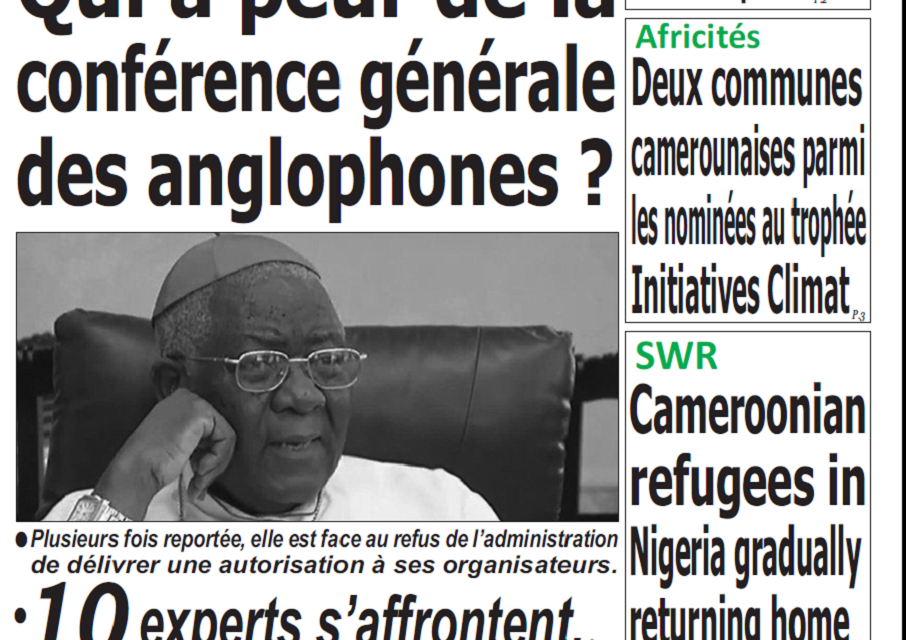 Cameroun : Journal Quotidien émergence parution 23 novembre 2018