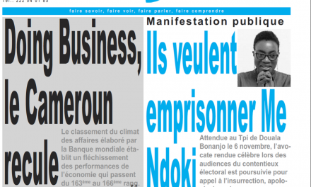 Cameroun : Journal le jour parution 1er novembre 2018