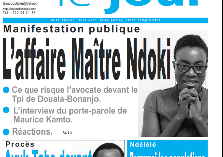 Cameroun : Journal le jour parution 02 novembre 2018