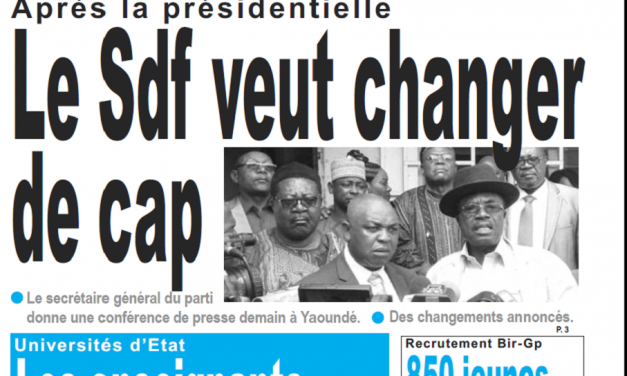 Cameroun : Journal Le jour parution 20 novembre 2018
