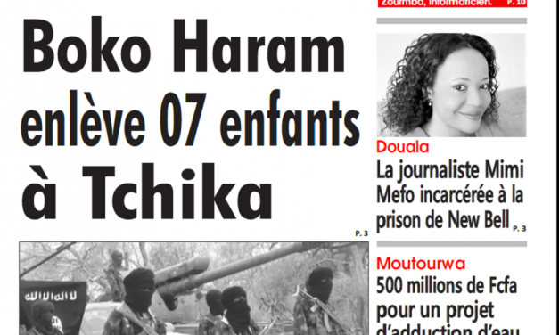 Cameroun : Journal l’Oeil du sahel parution 09 novembre 2018