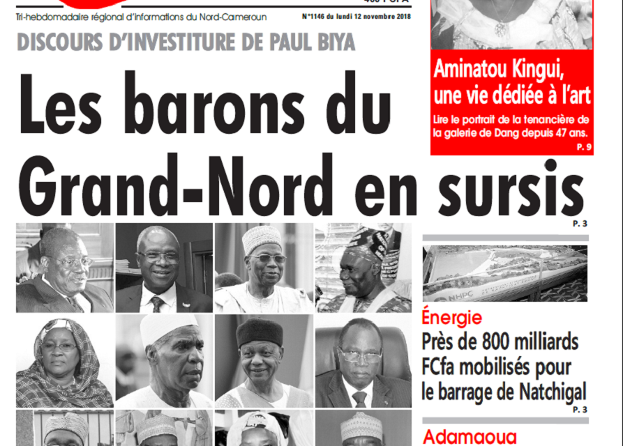 Cameroun : Journal l’œil du sahel parution 12 novembre 2018