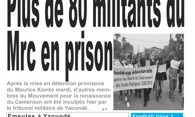 Cameroun : journal le jour du 14 Février 2019