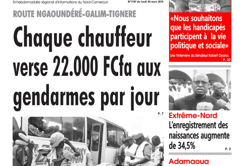 Cameroun: journal l’œil du sahel du 4 mars 2019